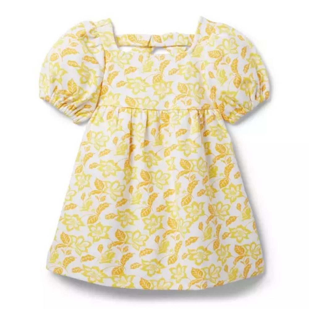 Janie and Jack Yellow and White Puff Sleeve Sundress